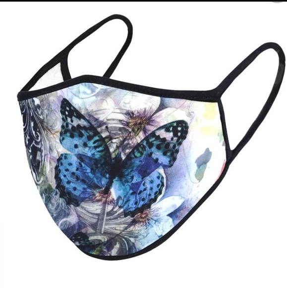 Accessories - Any 2 $15 Blue Butterfly Designer Face mask